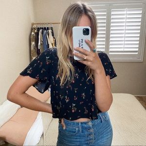 Urban Outfitters Open Back Floral Top